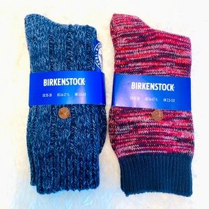🌲Birkenstock Sydney & Roma Socks (2 pairs), Shoe Sz 4 - 7.5, Dk Blue & Red NWT